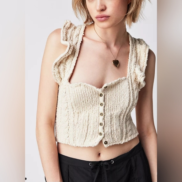 NWOT Free People Babe Corset Sweater Small - Picture 2 of 7